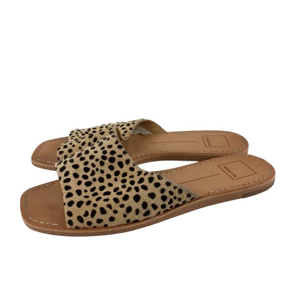 Dolce Vita Shoes - Dolce Vita Sz 9.5 Spotted Calf Hair Slip On Slide Sandals Cheetah Print Flats